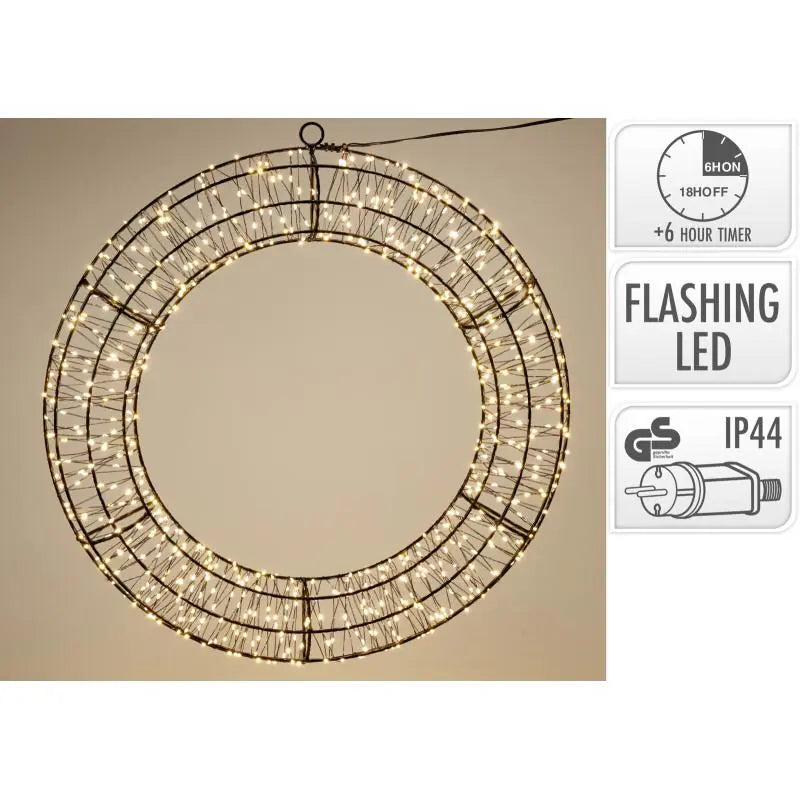 Nampook LED Kerstkrans 50 cm met Warm Witte Verlichting – Sfeervolle Kerstdecoratie