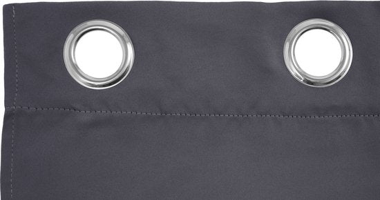 LIFA LIVING Gordijn - Grijs - Verduisterend & Geluidswerend - Gordijnen met Ringen - 100% Polyester - 150 x 250 cm - 1 Stuk