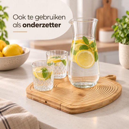 Ceruzo Fruitmand Opvouwbaar - Bamboe - 27x22x30 cm - 2-in-1 - Fruitmand Onderzetter