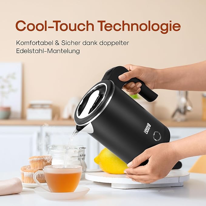 Lebenlang LBL2319 Waterkoker - 0.5L - RVS - BPA vrij - 600W - Zwart