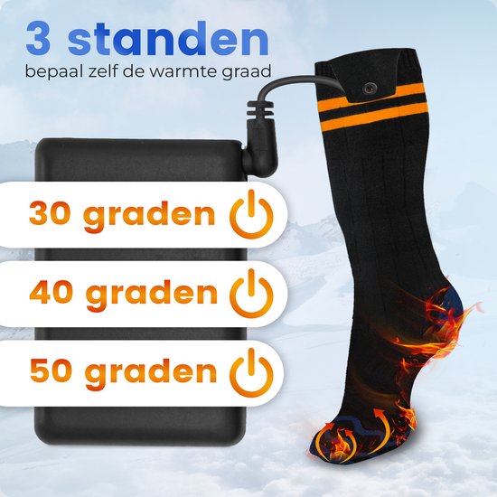 Qualitá Verwarmde Sokken - Elektrische Sokken - Skisokken - Elektrische Verwarmde Sokken - Warmte Sokken - Maat L - 41-46