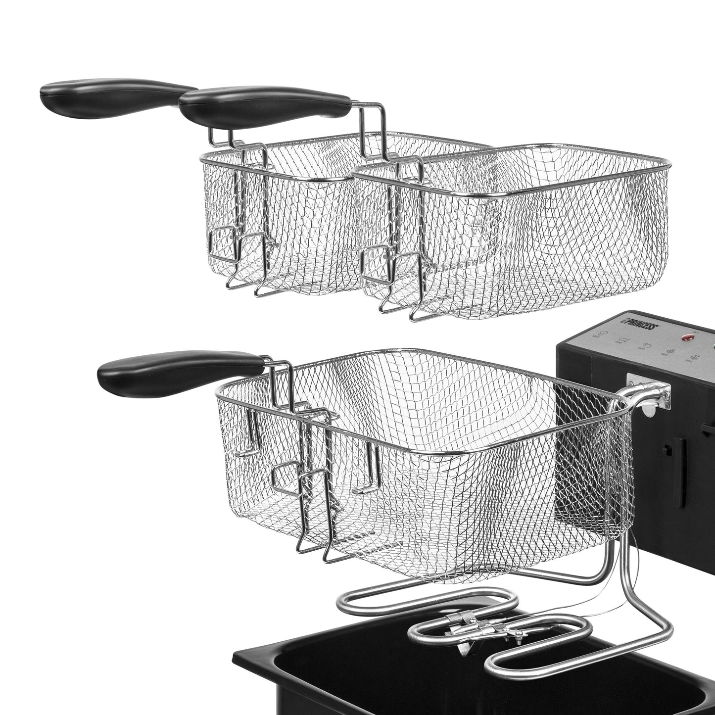 Princess 185000 Friteuse - 5L - 3270W - 3 Frituurmanden - RVS/Zwart