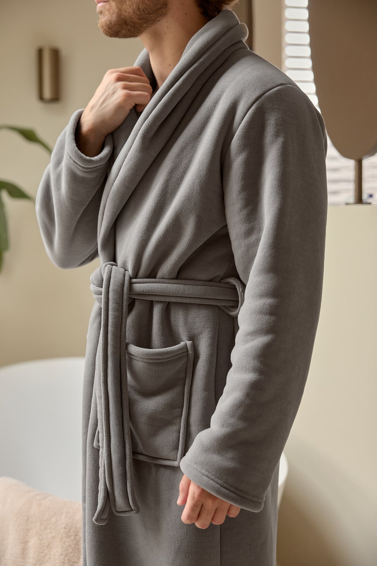 SJUMO Badjas – Moonstone Grey – Maat S/M – Ultra-zacht & Duurzaam