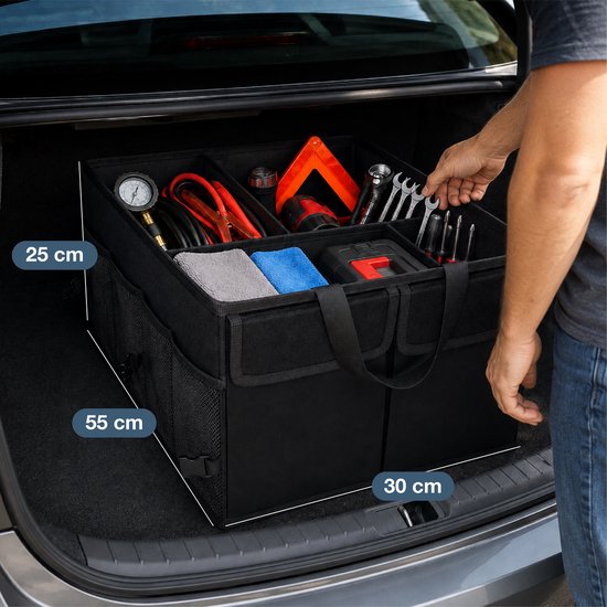 Kofferbak organizer - Compact & Ruim - Auto Accessoires - Autostoel Opbergbox - Voor Achterbank - Zwart - Luft