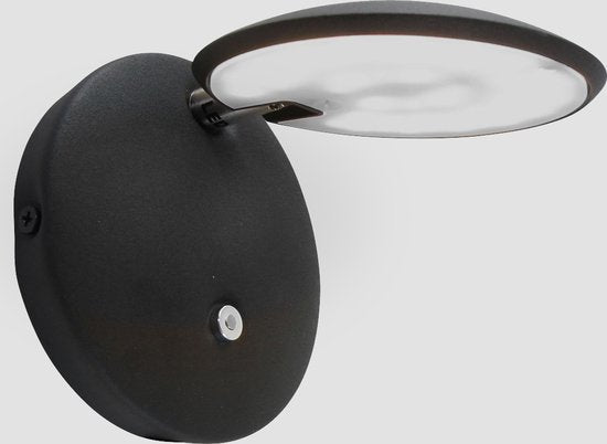 Steinhauer Zenith LED - Wandlamp Modern - Zwart - H:12cm - Ø:12cm - Universeel - Voor Binnen - Metaal - Wandlampen - Slaapkamer - Woonkamer