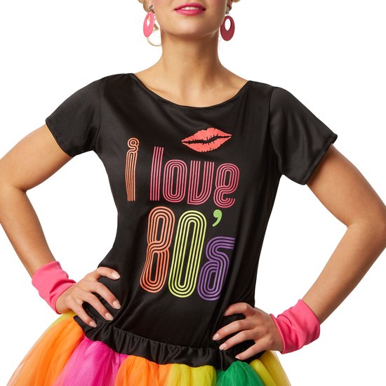 Dressforfun Vrouwenkostuum popsterretje uit de jaren 80 XXL - verkleedkleding kostuum halloween verkleden feestkleding carnavalskleding carnaval feestkledij partykleding - 301676