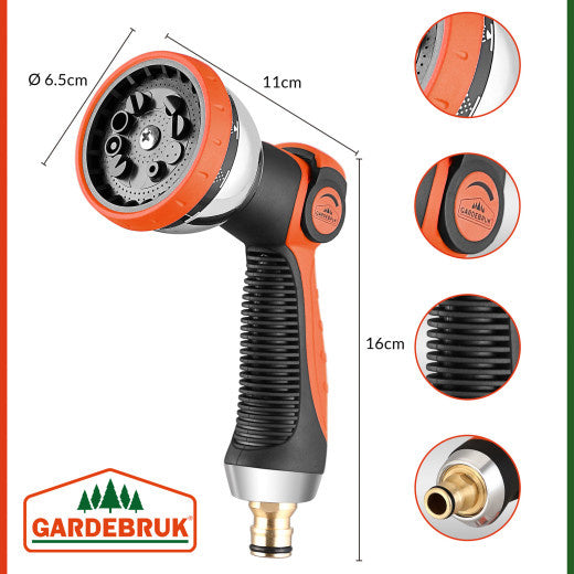 Gardebruk Tuinslang Flexibel - 15m 1/2" 3/4" Inch Wandmontage – Zwart