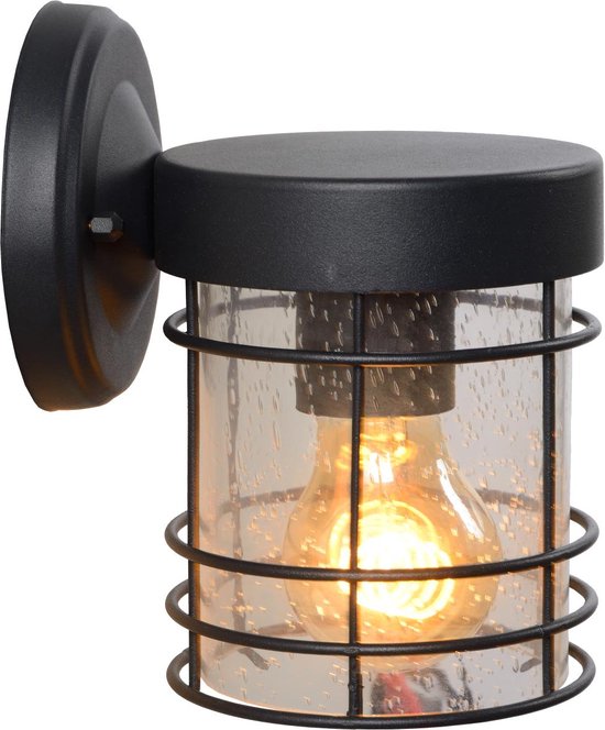 Lucide KEPPEL - Wandlamp Binnen/Buiten - 1xE27 - IP23 - Zwart