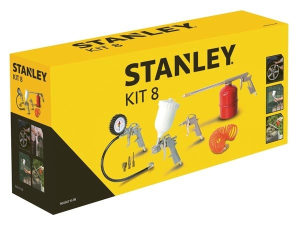 STANLEY Luchtgereedschapset  8-delig - inclusief 3 mondstukken