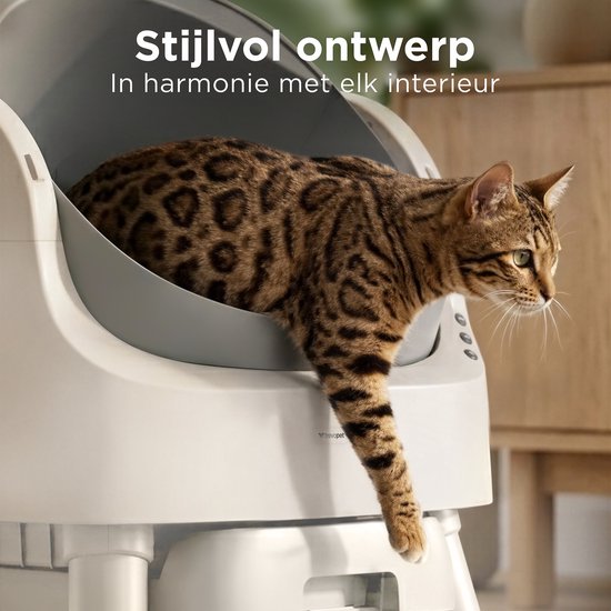 TrevoPet® Automatische Kattenbak - Zelfreinigend & Veilig - Voor Katten tot 12KG - Incl. Mat, 60 Afvalzakjes & Accessoires - 10L Afvalbak - Wit & Grijs