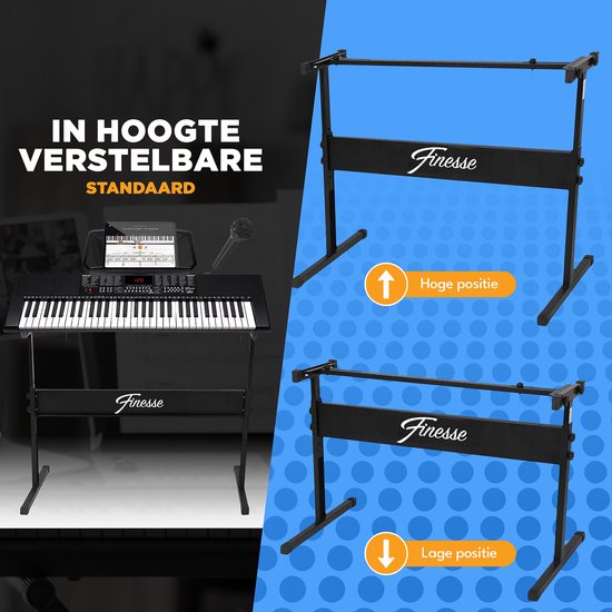 Finesse Keyboard Piano - Statief & Accessoires - 61 Keys - Digitale Piano - Elektrische Piano - Kind