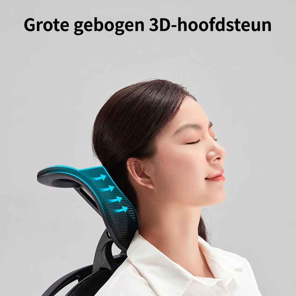 ochama x J.ZAO Z7 Comfort Ergonomische Bureaustoel, Achterkantelbaar in 3 standen, hoogteverstelbare armleuningen, adaptieve zwevende lendensteun, 3D hoofdsteun, E-sport stoel