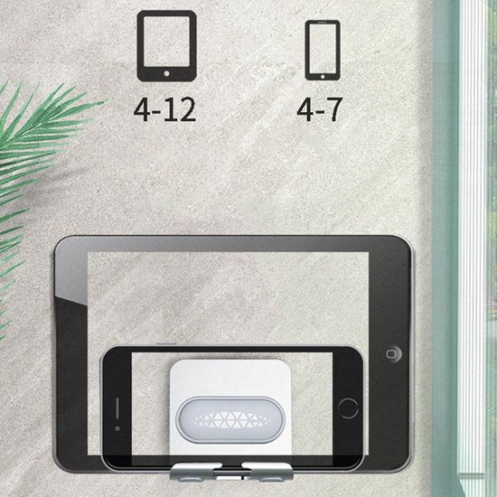 Techvavo® Telefoonhouder Muur – Wandhouder Telefoon & Tablet – Zonder Boren – Draaibaar – Universeel – Zwart