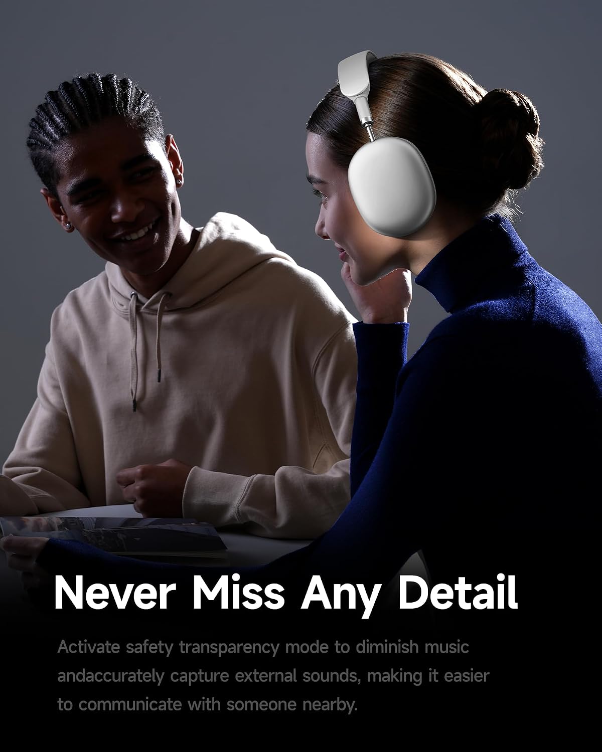 Picun F8 Pro Draadloze Over-Ear Koptelefoon - Hybride Noise Cancelling - 140 Uur Batterij - Bluetooth - Zilver
