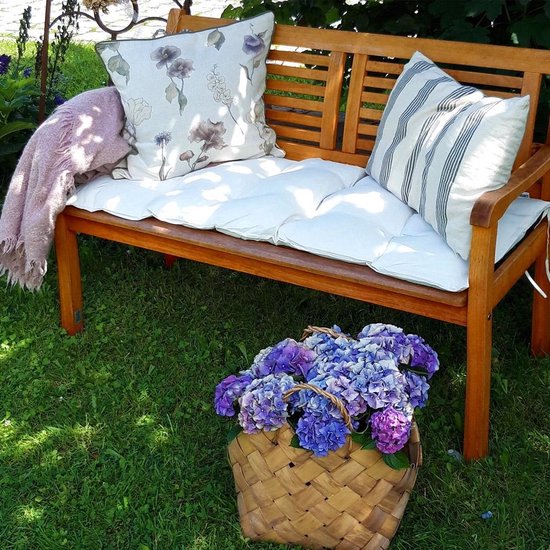 Bankkussen 110x45x8cm Viscose Binnen Buitenkussen Tuinkussen Zitkussen Crème