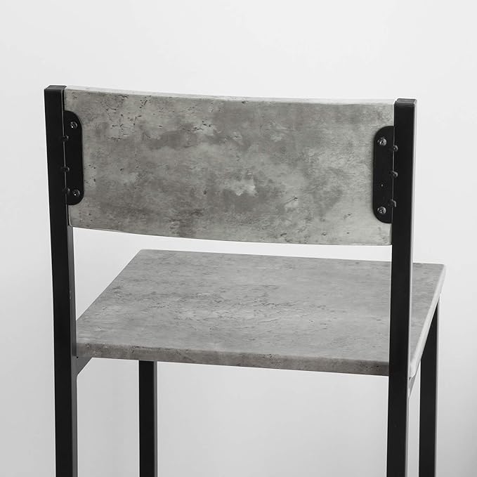 Sobuy bartafel met stoelen - Grijs - 60x60x97 cm