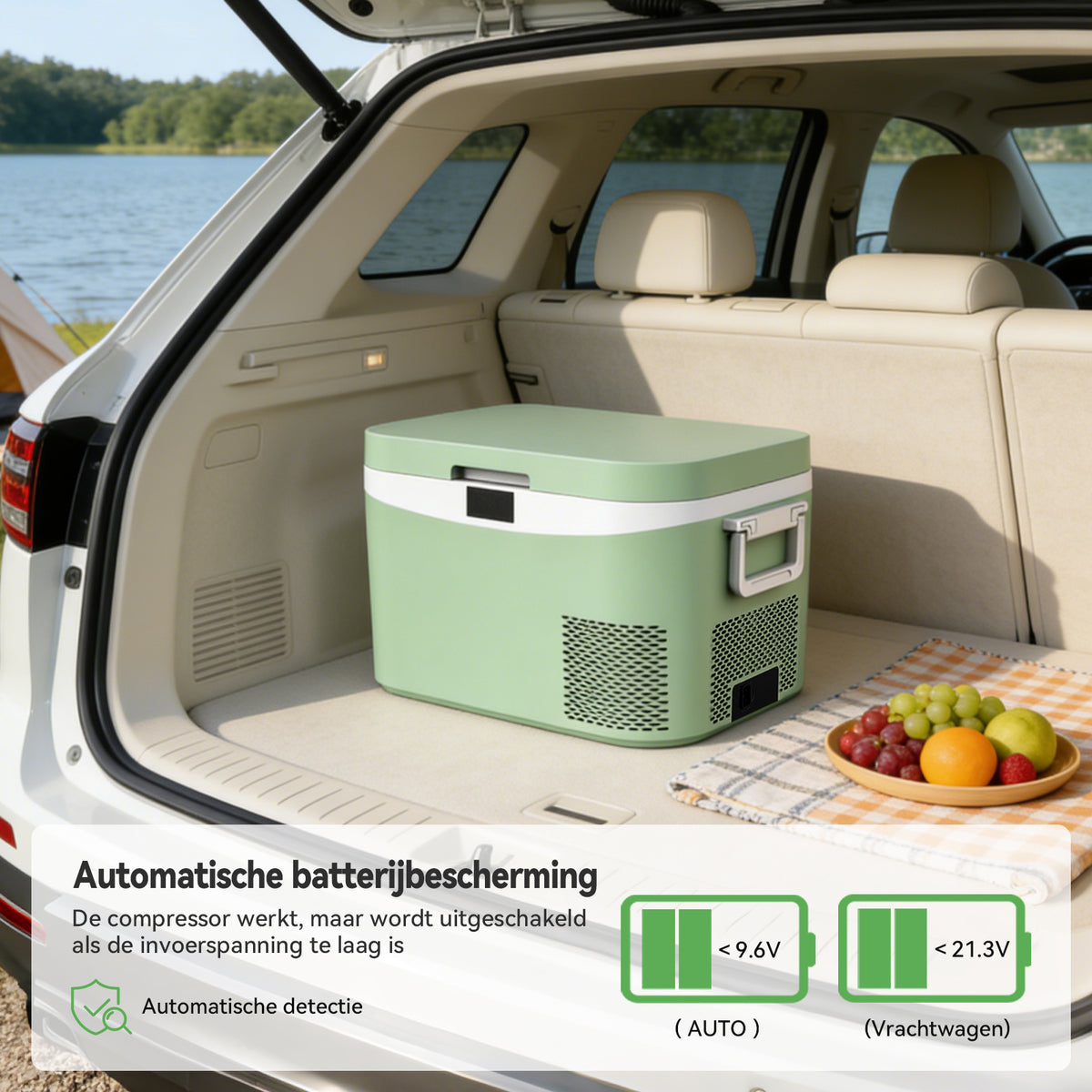 BINGI Compressor Koelbox 12.8L Mini Draagbare Elektrische Koelkast 12/24V DC Elektrische Vriezer Draagbare Vriezer voor Auto, Vrachtwagen, Picknick, Kamperen en Huisgebruik