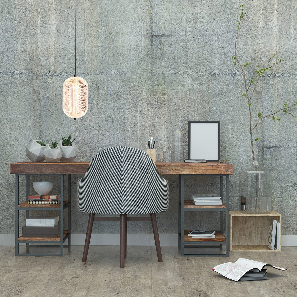 Hanglamp Geripu Ø15cm amberkleurig - hoogtes instelbaar - kunststof & metaal - Mexlite