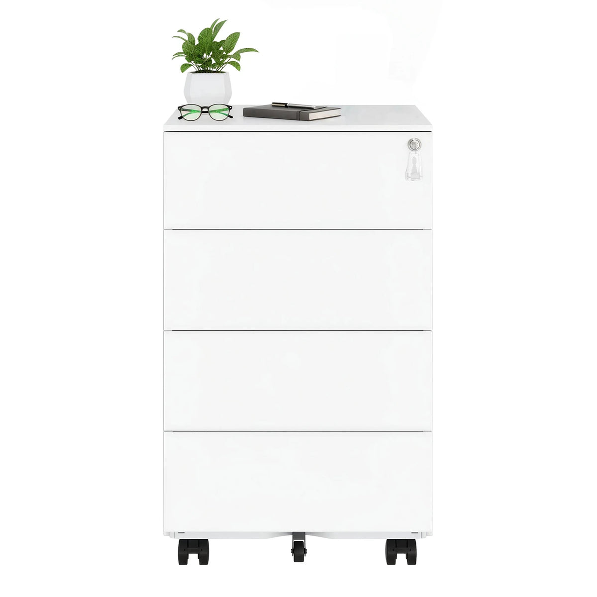 JOYFURNOS Mobiele Archiefkast Wolkenwit 4 Laden Afsluitbaar 39 x 45 x 69,3 cm