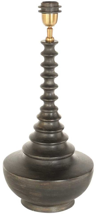 Anne Lighting tafellamp Bois - zwart - hout - 27 cm - E27 fitting - 3677ZW