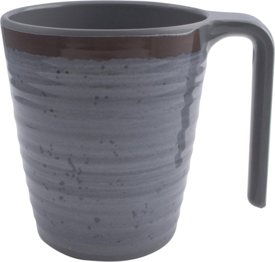 Bo-Camp - Mok - Halo - L - Melamine - 4 Stuks - Grijs
