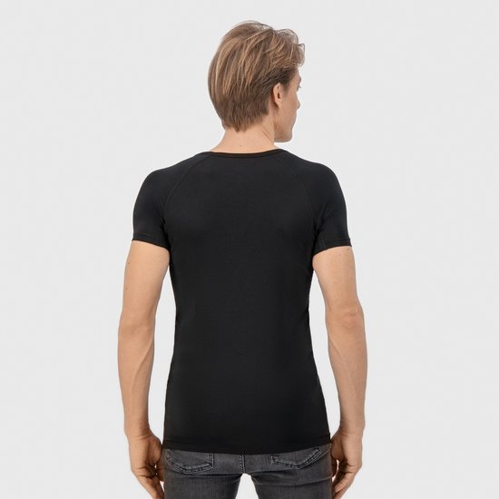 Anti Zweet Shirt - Fibershirts® - Ingenaaide Okselpads - Ondershirt - Zwart - V-hals - Heren - Maat XL
