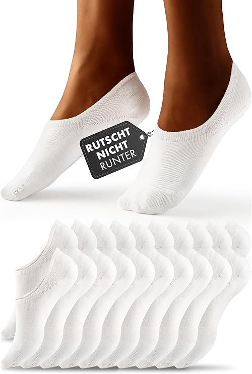 Heldenwerk 10 paar enkelsokken voor dames en heren - Onzichtbare sneakersokken, ademend en comfortabel - Maat 43-46