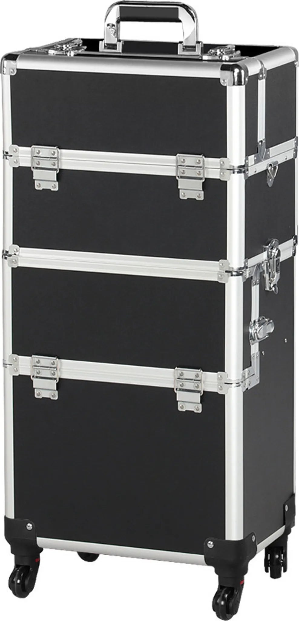 Yaheetech 3-in-1 Kosmetikkoffer Trolley 36x24x78 cm – Zwart – Aluminium en Kunststof