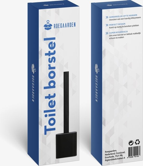 Roegaarden WC Borstel met Houder – Toiletborstel – Siliconen – Vrijstaand En Hangend – Zwart
