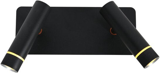 Wandlamp Steinhauer Volari 4713ZW zwart 2-lichts, kunststof en metaal, draaibaar en kantelbaar, moderne binnenverlichting met dimbare LED-modules