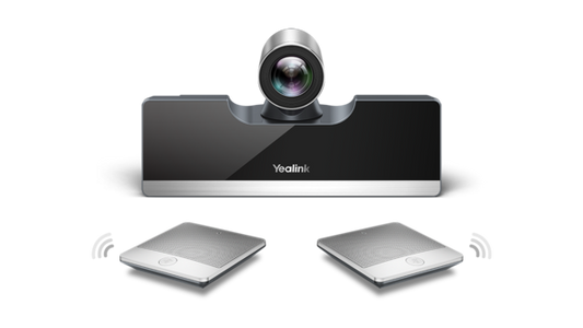 Yealink - Video Conferencing Kit VDK500 - Full HD & 5x Optische Zoom - Met Draadloze Micpods & WPP20 Wireless Pod - Metaal & Kunststof - Zilver & Zwart