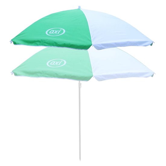 AXI Parasol in Groen / Wit - Kinderparasol van 125cm voor kinderen  - Compatibel met AXI picknicktafels, watertafels & zandbakken