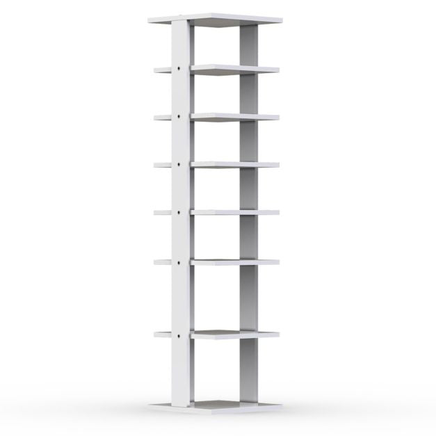 Coast houten schoenenrek 8-traps - 28,5 x 25,5 x 110 cm - wit