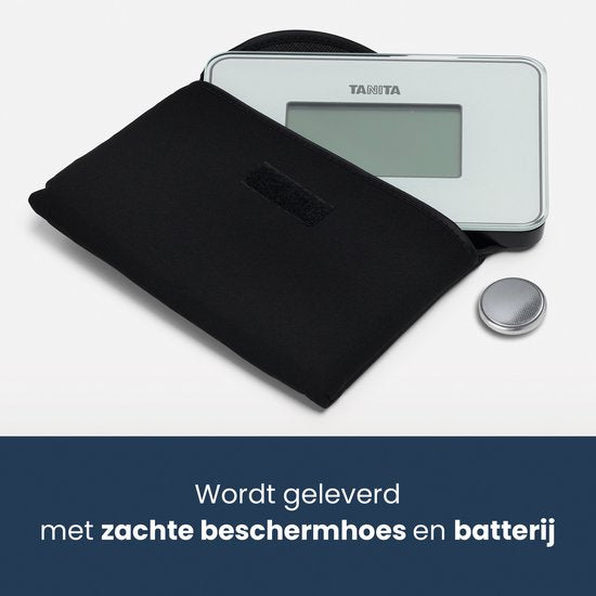 Kleine Weegschaal - 's Werelds Kleinste Digitale Mini Personenweegschaal - Reisformaat met Beschermhoes - Wit - TANITA® HD-386