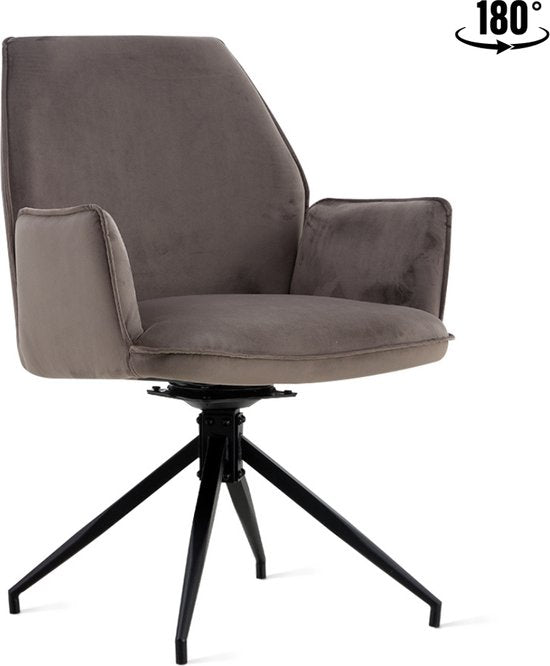 Eetkamerstoel Jill Velvet Antraciet | Set van 2