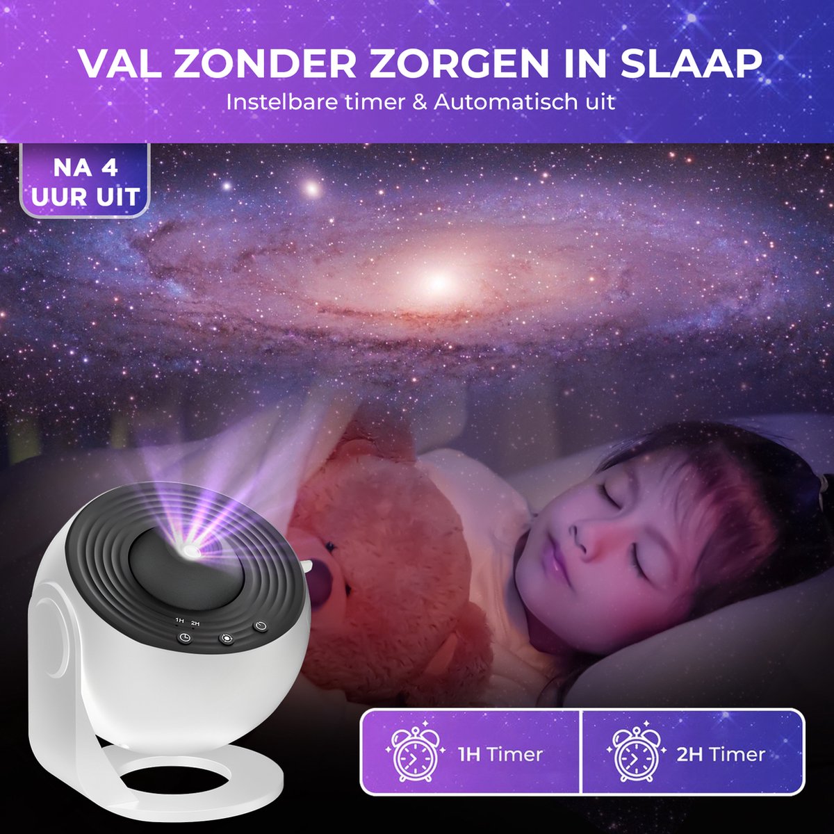 MostEssential Premium 12-in-1 Projectorlamp - 360° - 3000 lm - Zwart + Wit