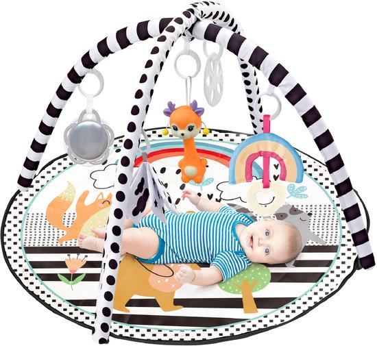 FUEGOBIRD - Baby Play Mat - Cute Baby Animals - Deluxe Gym - Colorful Interactive and Grasping Toy - Great Sounds - Developmental Play for Babies 2 Months+