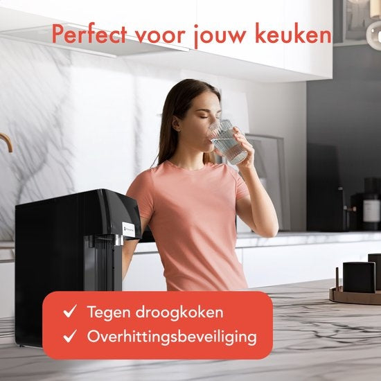 KitchenBrothers Heetwaterdispenser - 100℃ - 250 ml - 2.5L - Zwart