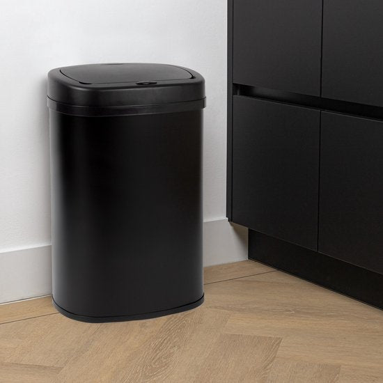 Sensor Prullenbak - 50L - Soft Close - Vingerprint vrij - Hygiënische Keuze - Zwart
