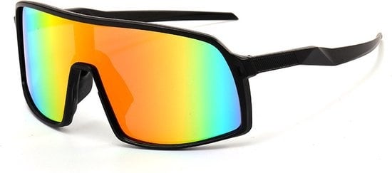 Garpex® Fietsbril - Sportbril - Zonnebril - Racefiets - Mountainbike - Motor - Zwart Frame Rode Lens