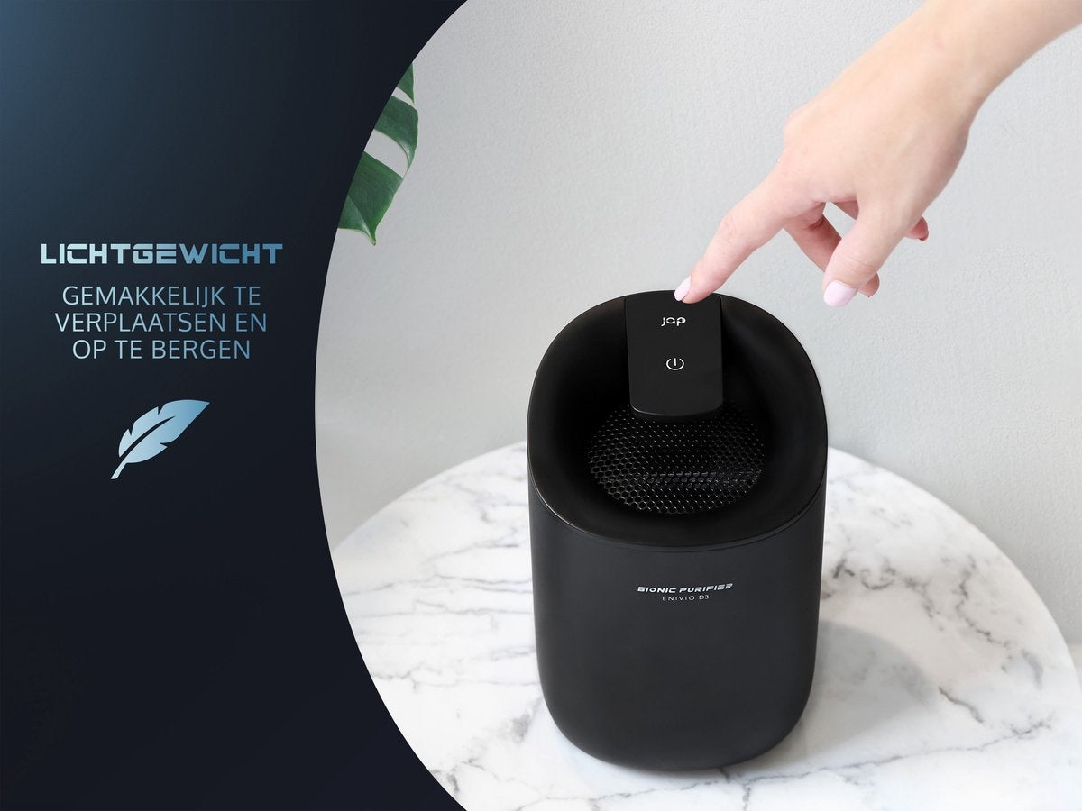 JAP Appliances Enivio D3 - Stille Luchtontvochtiger (<35 dB) voor in de slaapkamer en badkamer - 300ml per dag - Geschikt voor ruimtes tot 15m² - Zwart