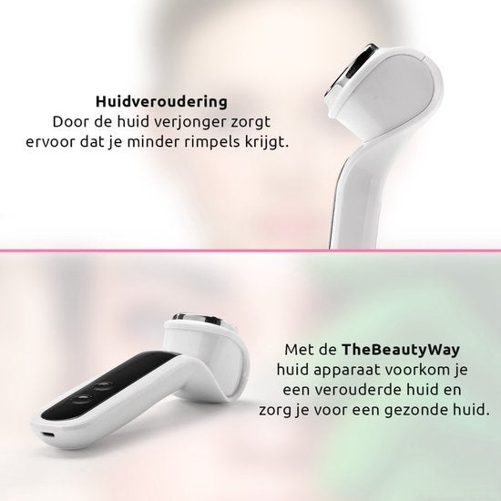 TheBeautyWay Huidverjongingsapparaat - 7 Standen - Draadloos - Facelift Apparaat - Gezichtsverzorging Apparaten Dames - Facelift Apparaat - Huidverzorging - USB Oplaadbaar - Gezichtsreiniger - Verminderen van Acne, Lijnen, Rimpels en Vermoeidheid