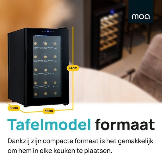MOA WC50 - Wijnkoelkast - Wijnkoeler - Wijnklimaatkast - 15 flessen