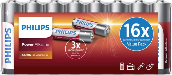 Philips AA Power Alkaline Batterij - 16 Stuks