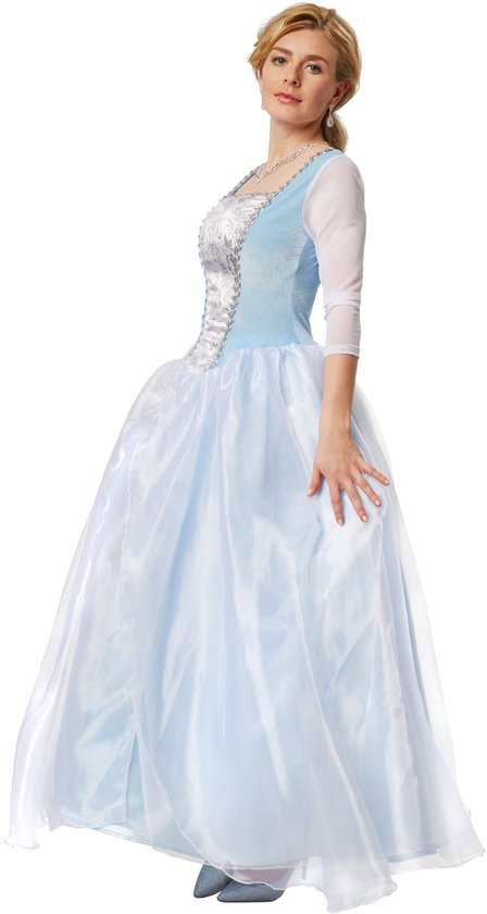 Dressforfun Sierlijke prinsessenjurk Cinderella M - verkleedkleding kostuum halloween verkleden feestkleding carnavalskleding carnaval feestkledij partykleding - 301884