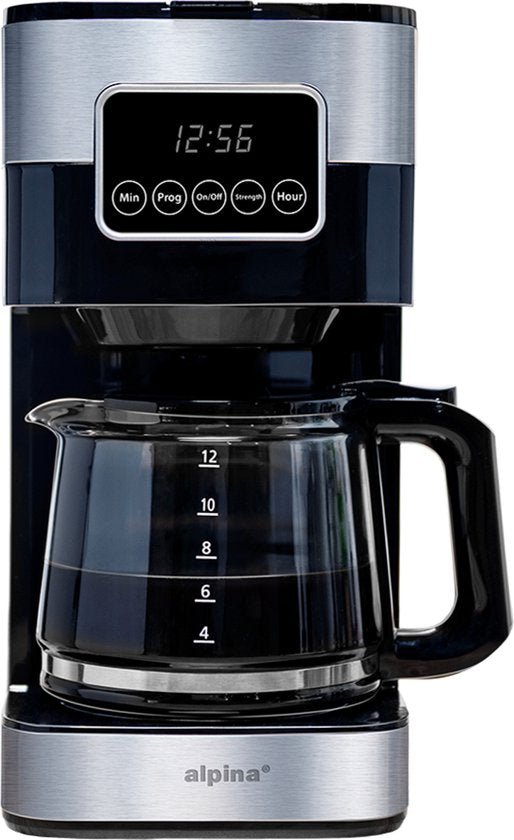 alpina Koffiezetapparaat met Filterkoffie - 900W - 1.5 L - Grijs/Zwart