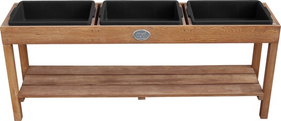 AXI Activiteiten Tafel in Donker Bruin met 3 Zwarte Bakken - Multi-inzetbare kindertafel voor diverse activiteiten
