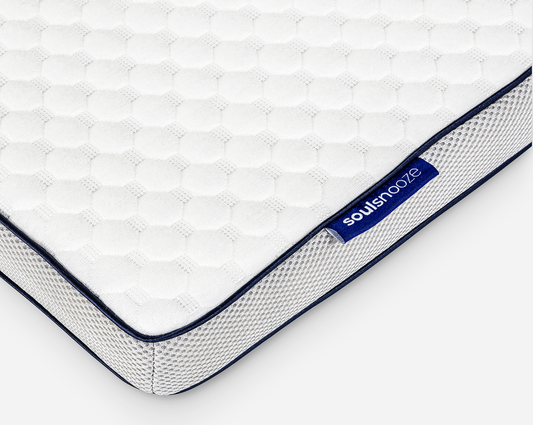 Soulsnooze Topdekmatras – Omkeerbaar Traagschuim & Hybrid Foam – 90 x 200 x 6 cm – Wit/Zwart
