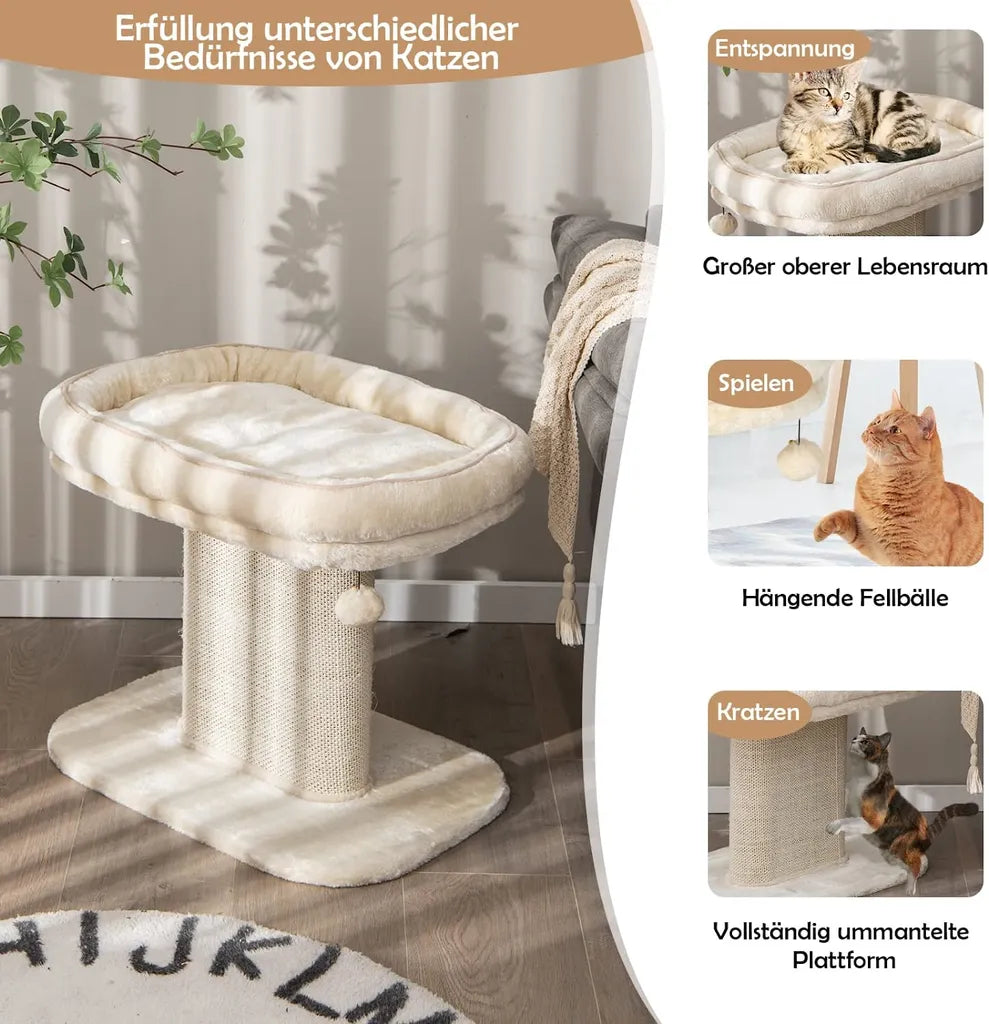 Coast Kattenboom - Interactieve Bal - Pluche - 59x39,5x50cm - Beige