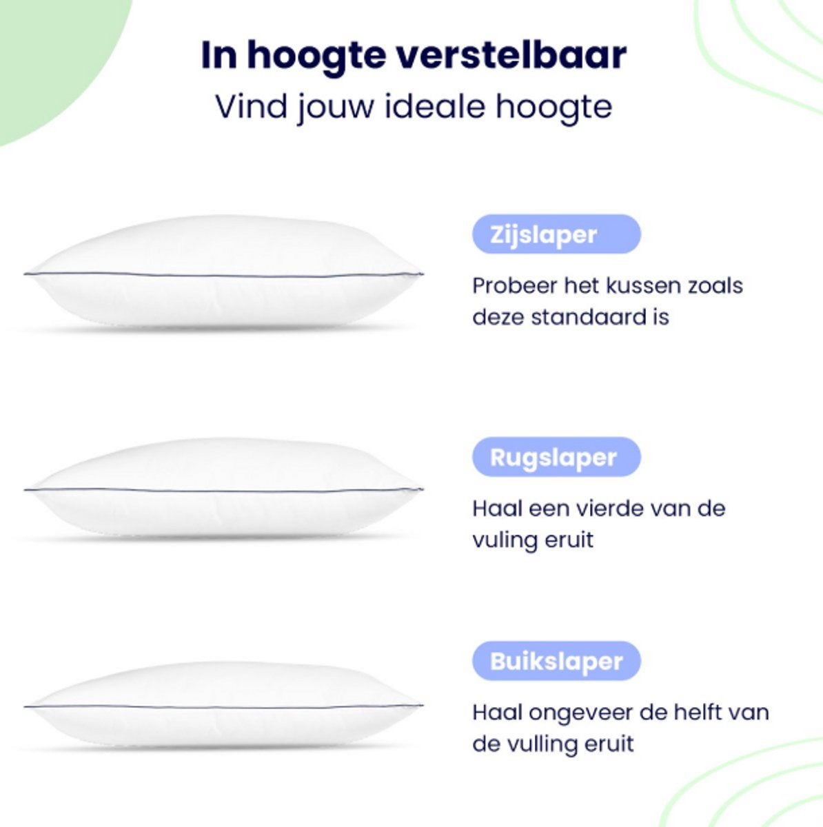 Soulsnooze Luxe Hoofdkussens – Set van 2 – 40x80 cm – Medium – Aanpasbaar & Anti-Allergie